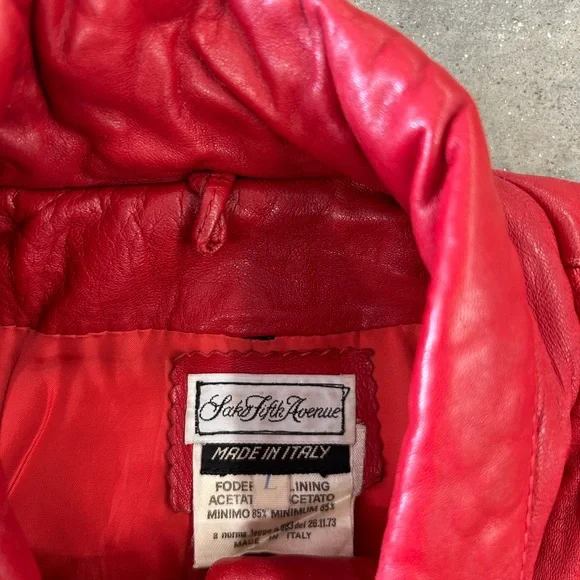 Saks Fifth Avenue Men's Vibrant Red Leather Jacket